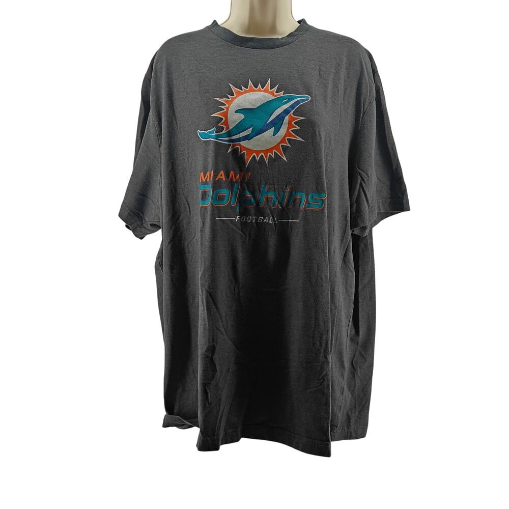 Fanatics Miami Dolphins Tee Short Sleeve Grey Crewneck Grey Mens 2XL